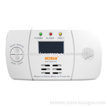 1.5V AA battery operated CO alarm CO Detector Sensor with Figaro electrochemical sensor, LCD displaNew